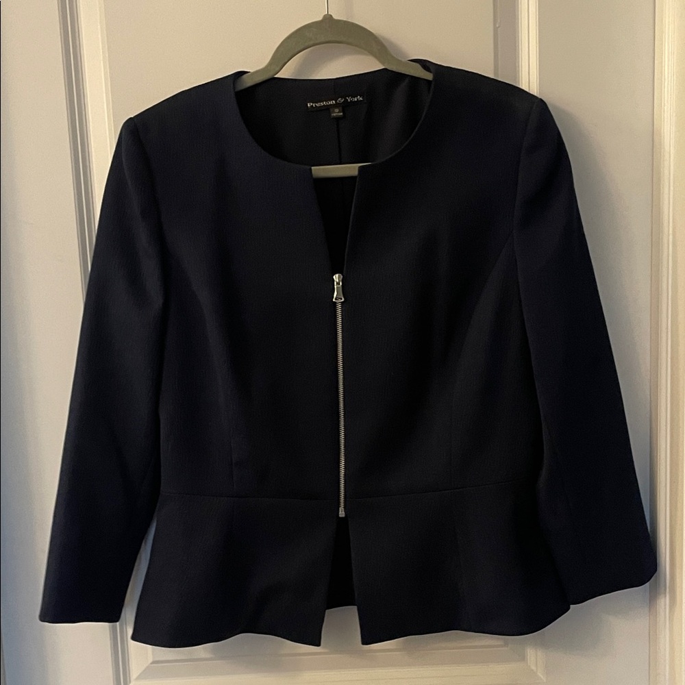 Preston & York Midnight Blue Zipper Blazer